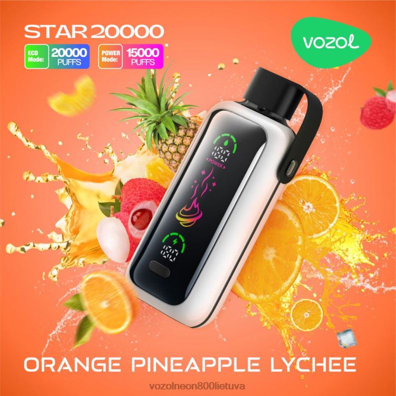 VOZOL Skoniai - apelsinų ananasų ličiai VOZOL STAR 20 000 HD8TF15