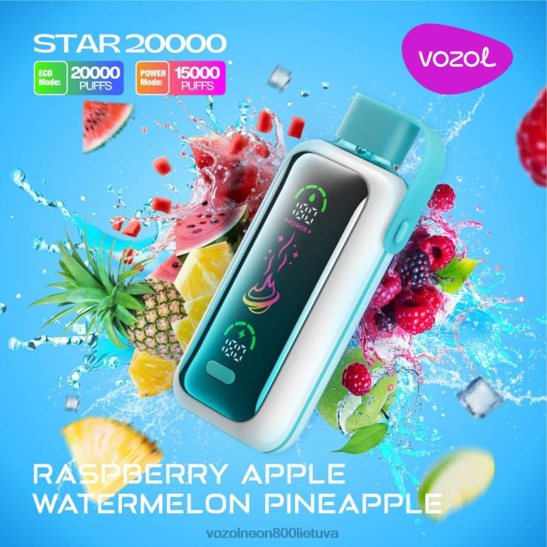 VOZOL Vape Review - aviečių obuolys arbūzas ananasas VOZOL STAR 20 000 HD8TF18