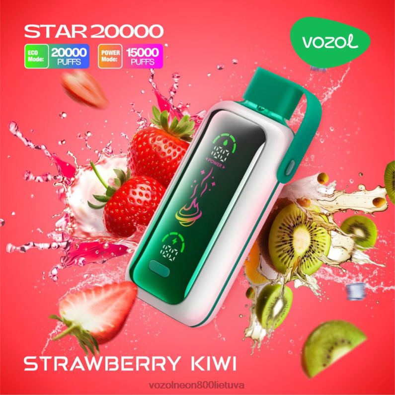 VOZOL Vilnius - braškių kivi VOZOL STAR 20 000 HD8TF20