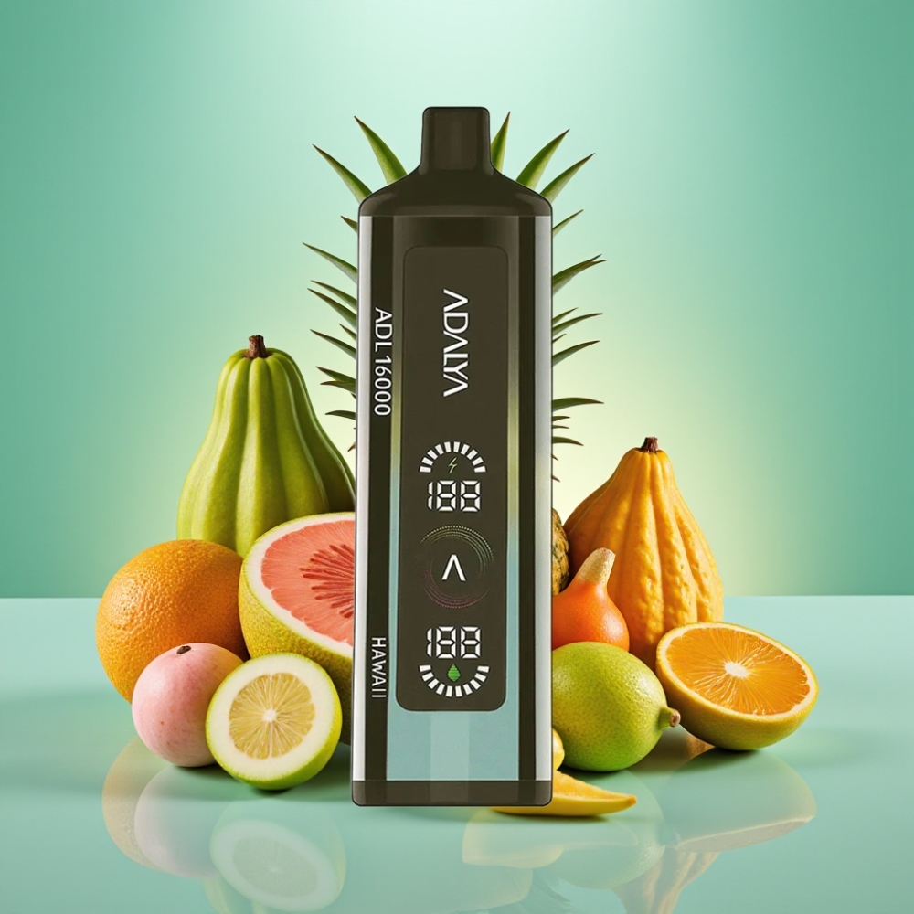Adalya ADL 16000 PRO Puffs Disposable Vape Hawaii, Skaitmeninis ekranas, USB-C