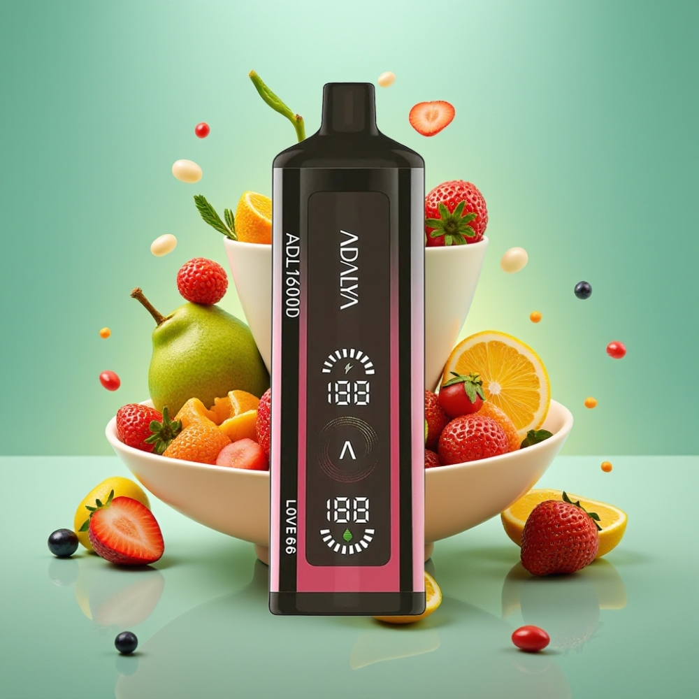 Adalya ADL 16000 PRO Puffs Disposable Vape Meilė 66, USB-C, Skaitmeninis ekranas