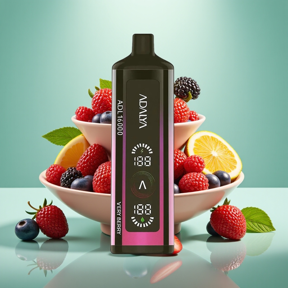 Adalya ADL 16000 PRO Puffs USB-C Skaitmeninis ekranas Labai Uogos