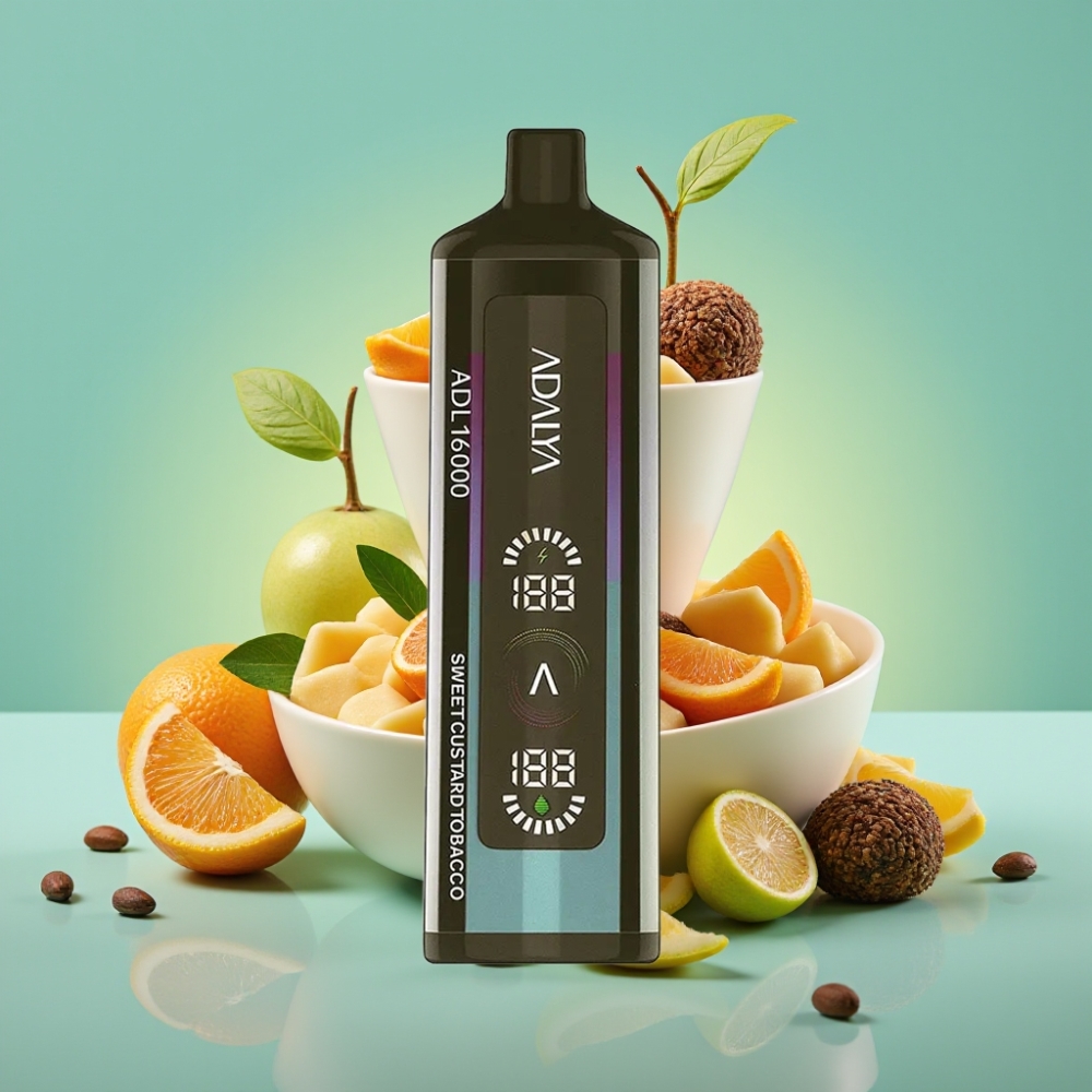 Adalya ADL 16000 PRO Puffs USB-C Skaitmeninis ekranas Saldus Kreminis Tobakas