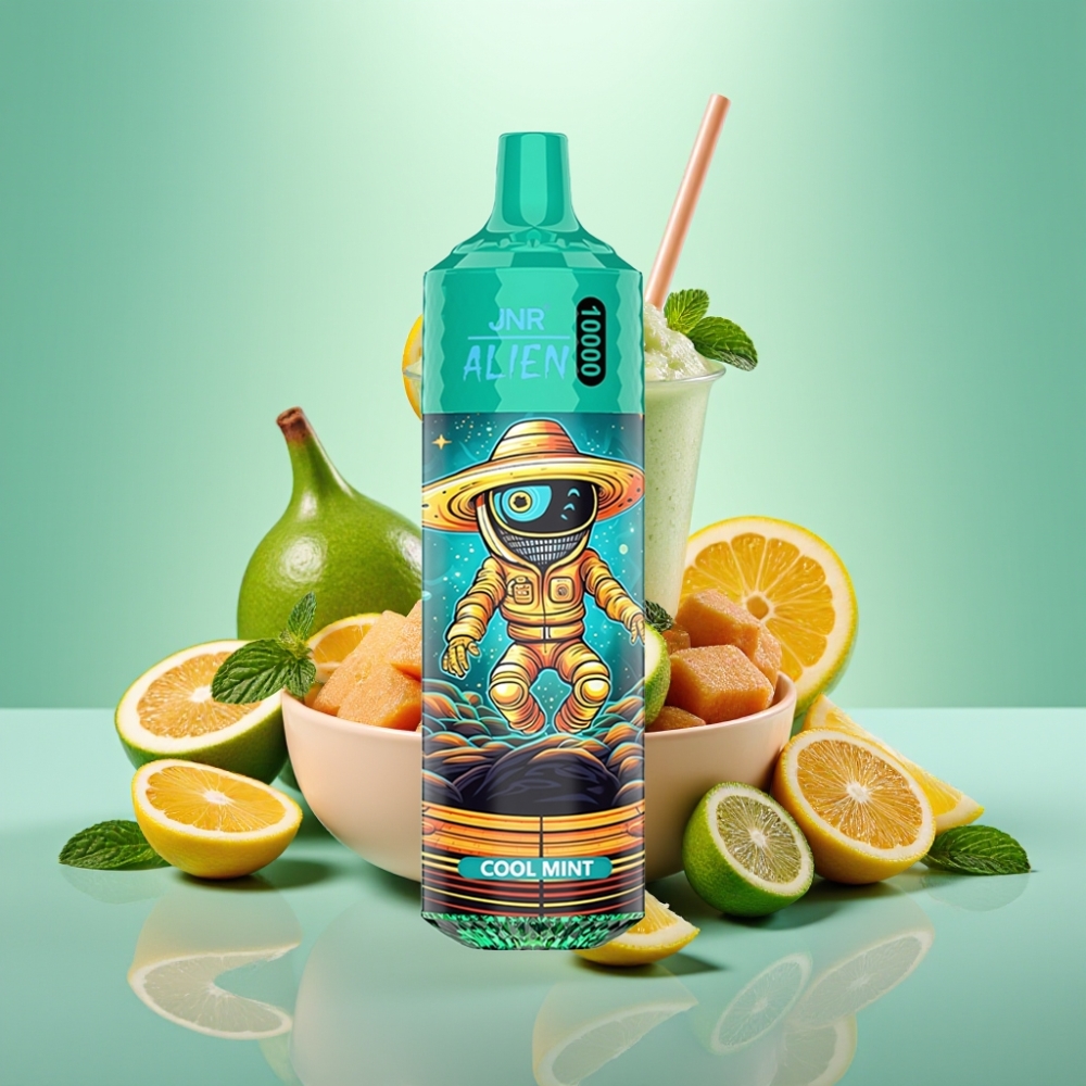 JNR Alien 10000 Puffs 20ml Šaltasis Mėtas Type-C RGB
