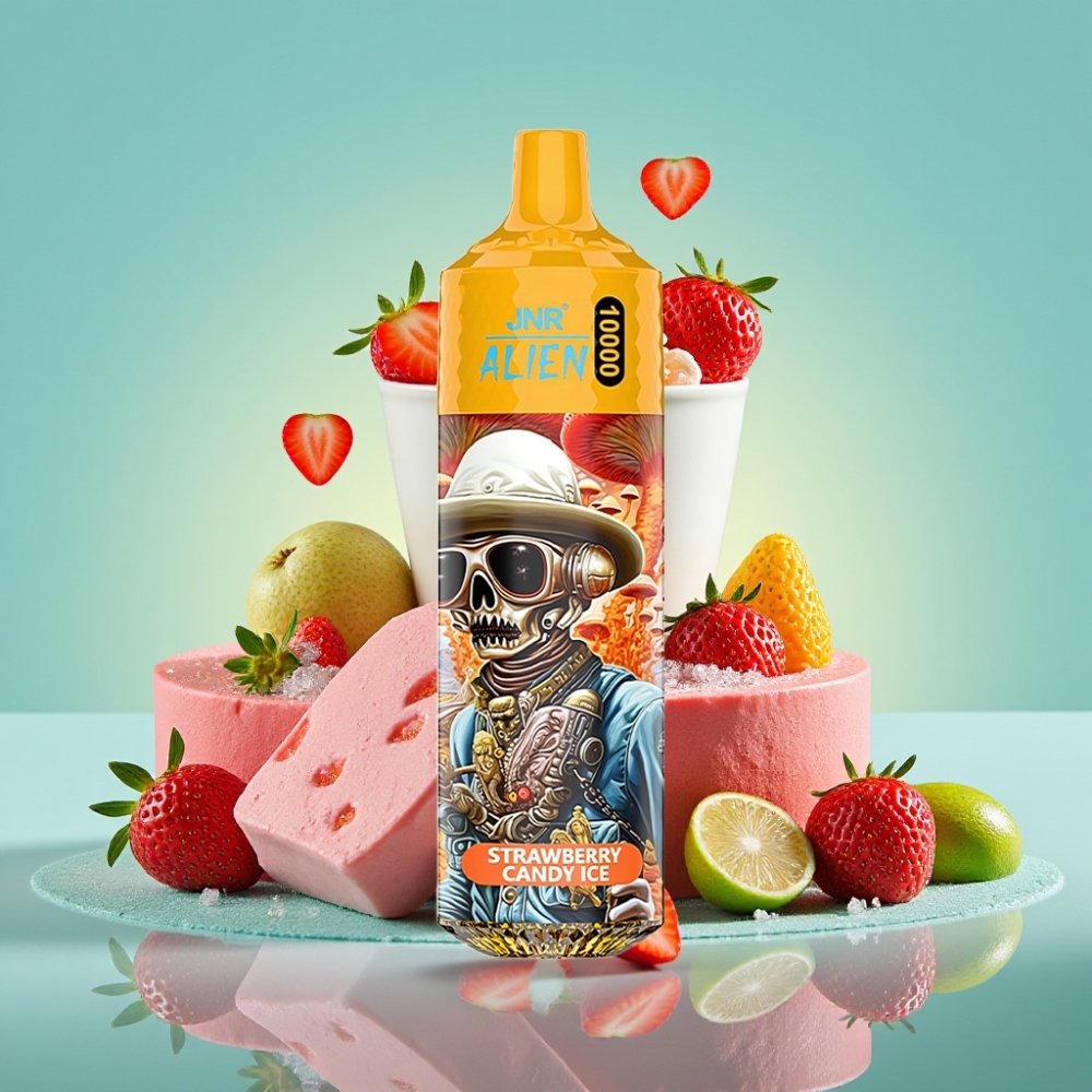 JNR Alien 10000 Puffs 850mAh 20ml Braškės Saldainiai Ledas