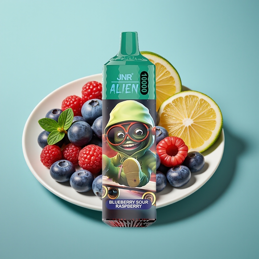 JNR Alien 10000 Puffs 850mAh 20ml Mėlynųjų aviečių ir raudonųjų aviečių skonis