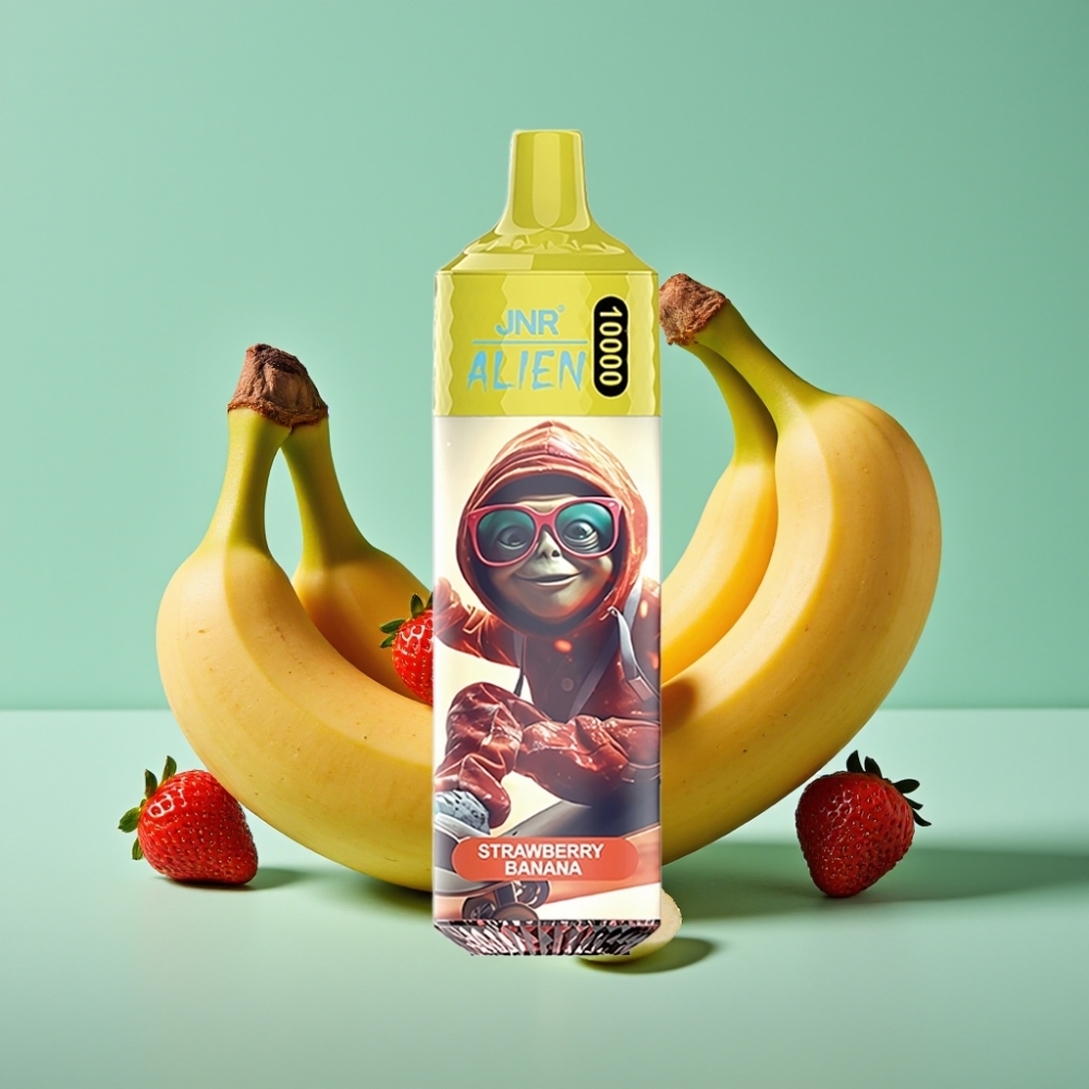 JNR Alien 10000 Puffs, 850mAh, Braškinė Bananų