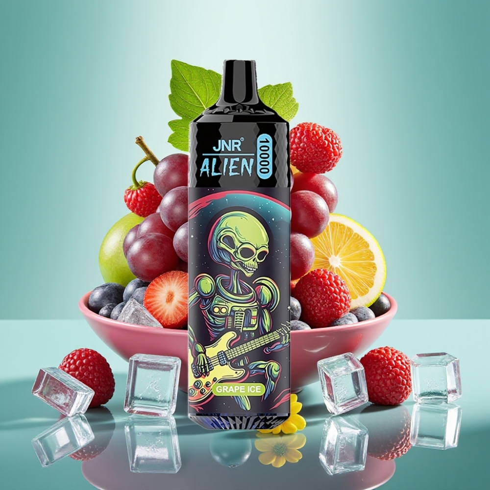 JNR Alien 10000 Puffs, 850mAh, LED (RGB), Vynuogių Ledas