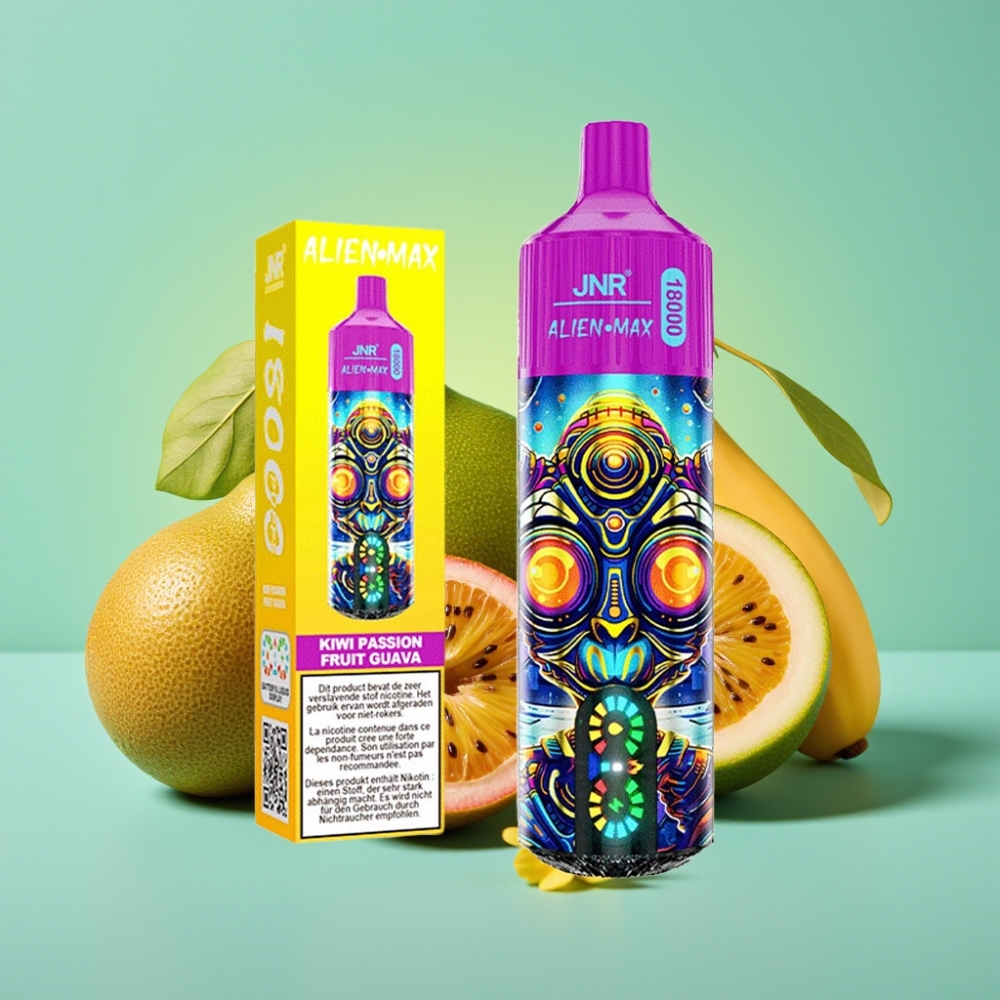 JNR Alien Max 18000 Puffs Disposable Vape Kiwi Pasiflora Gvajava 28ml Type-C