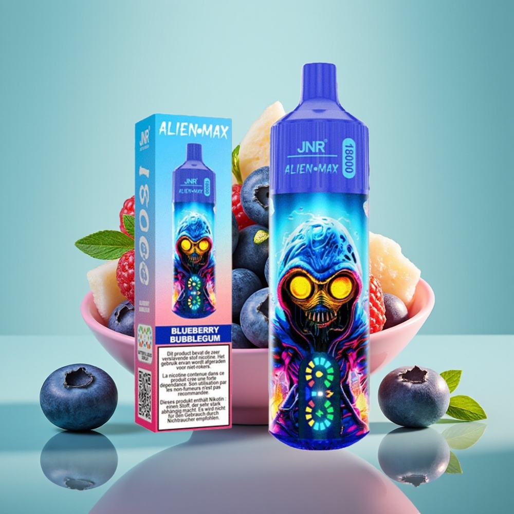JNR Alien Max 18000 Puffs Disposable Vape Mėlynųjų Serbentų Burbuliai, Dual Mesh, Type-C