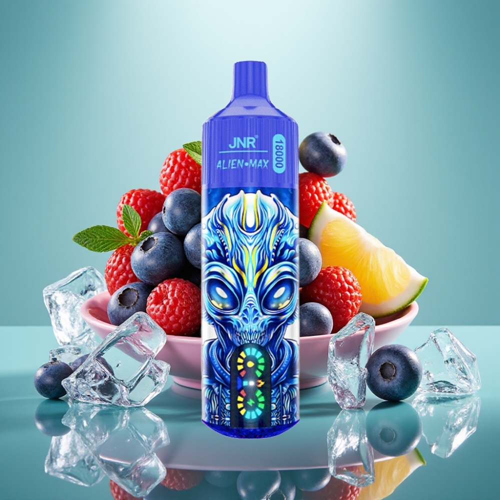 JNR Alien Max 18000 Puffs Disposable Vape Mėlynės Su Ledu, 28ml, Type-C