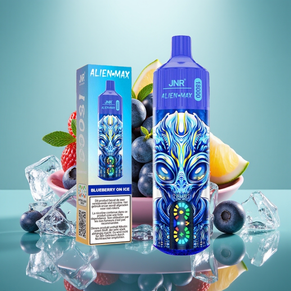 JNR Alien Max 18000 Puffs Disposable Vape Mėlynės Su Ledu, 28ml, Type-C