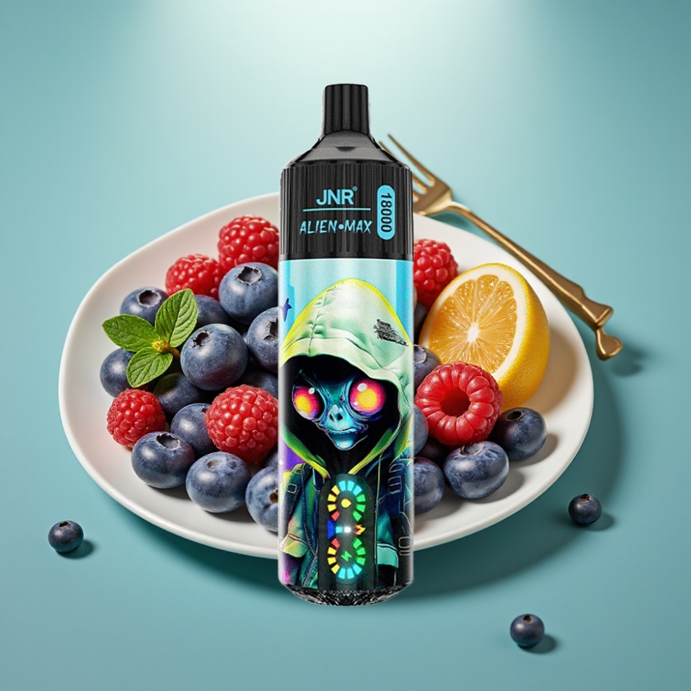 JNR Alien Max 18000 Puffs Disposable Vape Mėlynių aviečių skonis, 28ml, Type-C