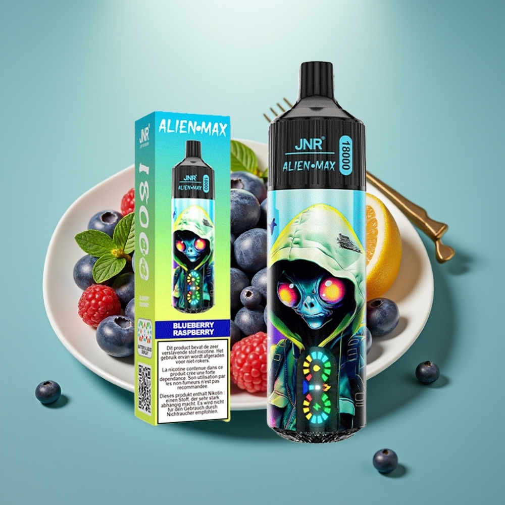JNR Alien Max 18000 Puffs Disposable Vape Mėlynių aviečių skonis, 28ml, Type-C