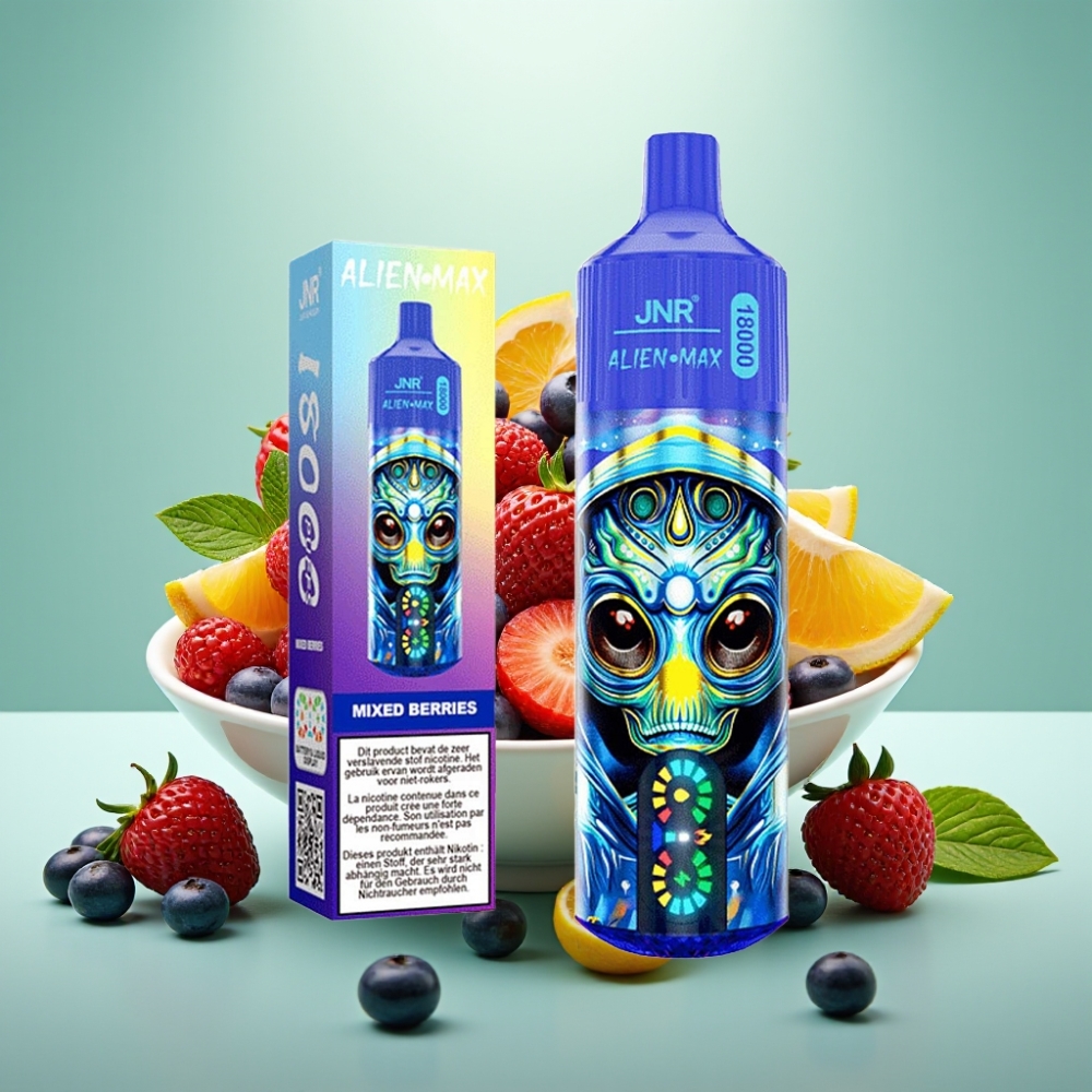 JNR Alien Max 18000 Puffs Disposable Vape Mišrios Uogos, Dual Mesh Coil, 850mAh