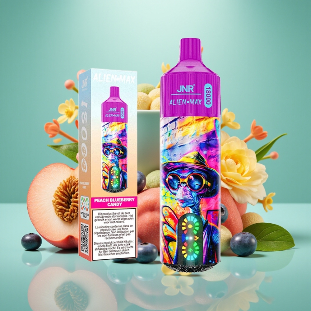 JNR Alien Max 18000 Puffs Dual Mesh Coil Persikų Mėlynių Saldainių