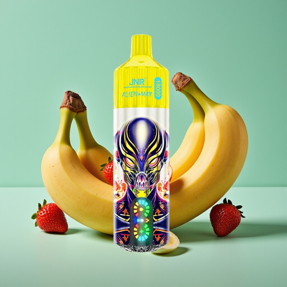 JNR Alien Max 18000 Puffs Dviguba Dėžutė & Dvigubas Šerdis, Braškinė Bananas
