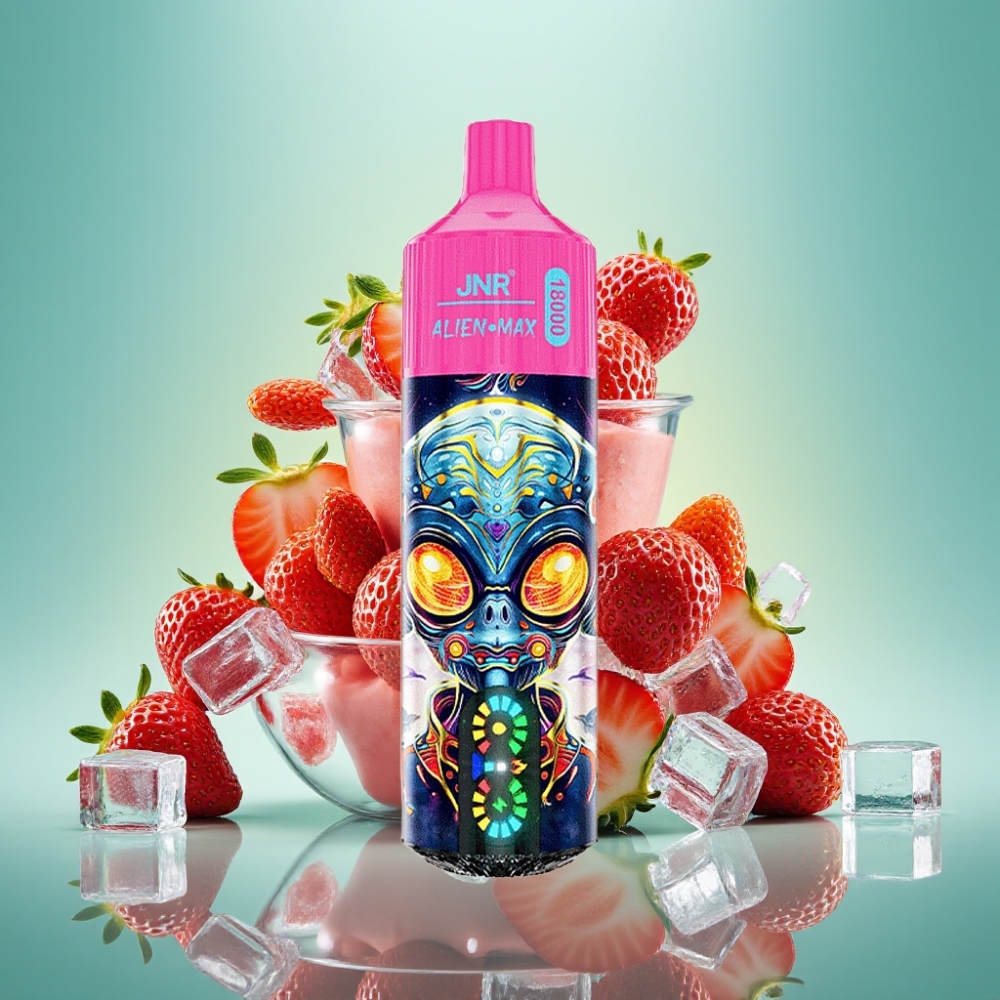 JNR Alien Max 18000 Puffs Dviguba Dėžutė ir 20 Skonių, Braškės Ledas