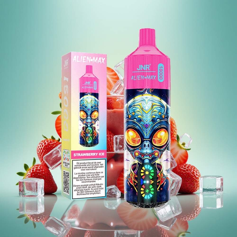 JNR Alien Max 18000 Puffs Dviguba Dėžutė ir 20 Skonių, Braškės Ledas