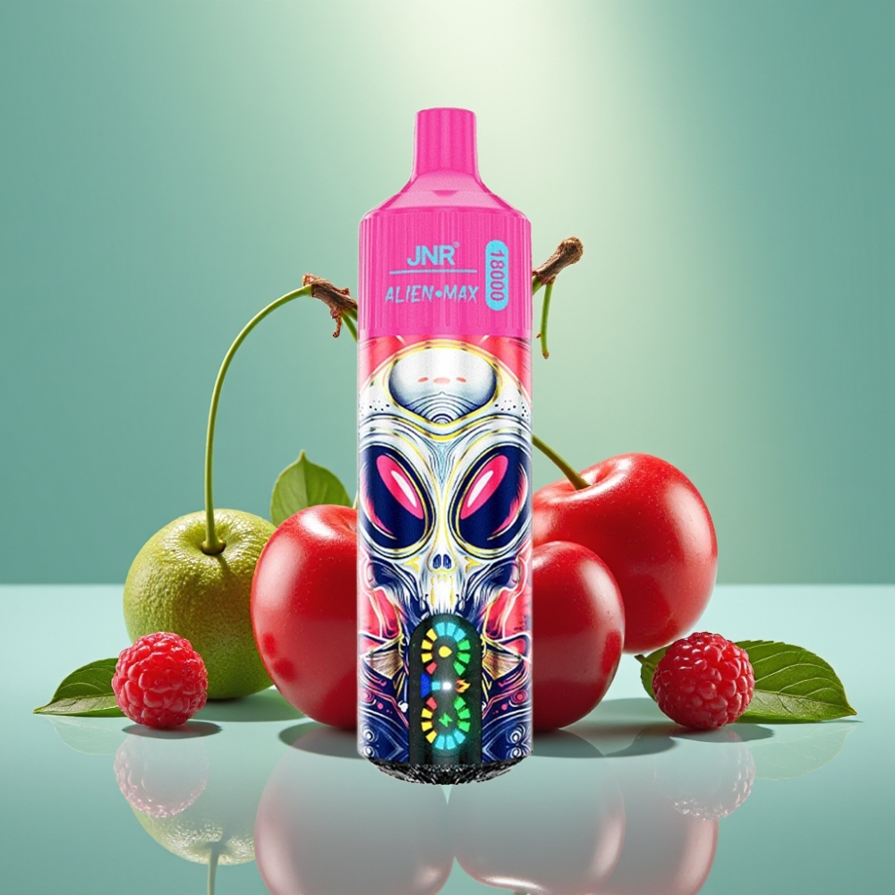 JNR Alien Max 18000 Puffs Dvigubas Mėšlinis Šerdies, Vyšnių Uogų