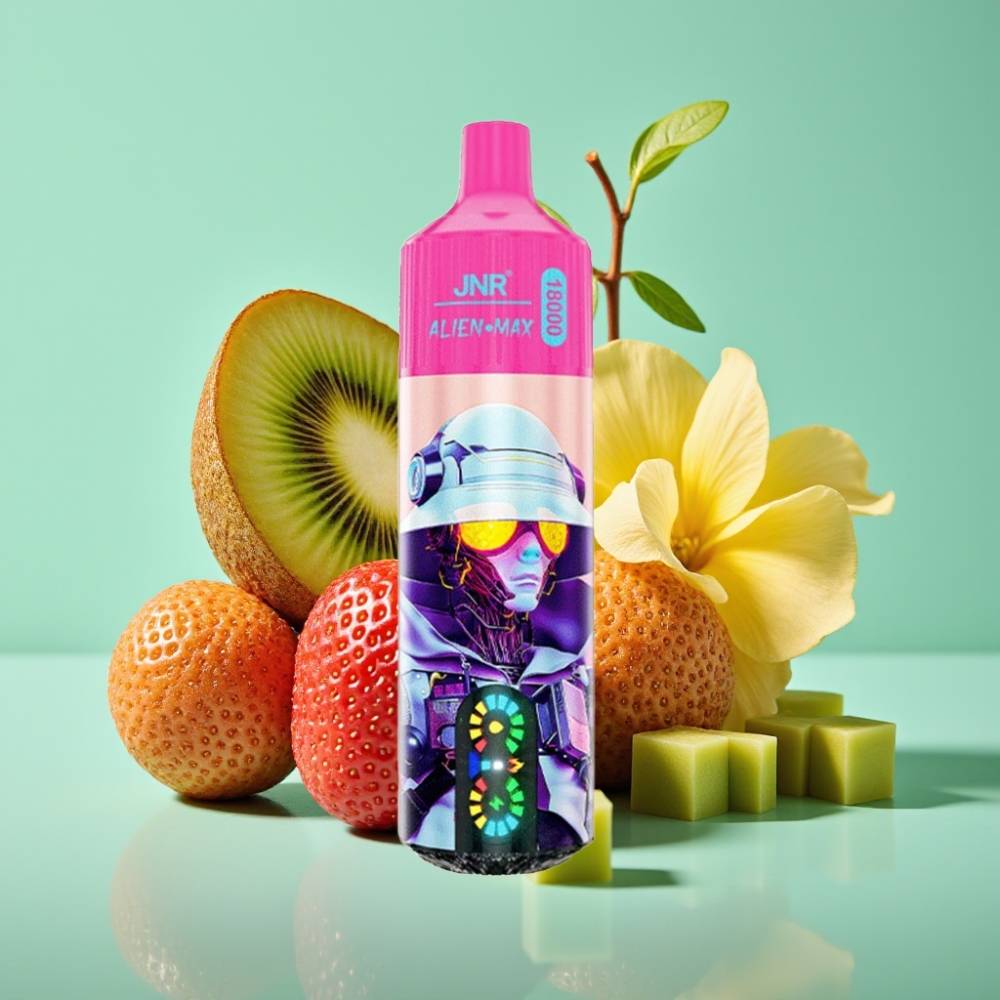 JNR Alien Max 18000 Puffs Dvigubas Serdis, 28ml Skystis, Braškė-Kiwi