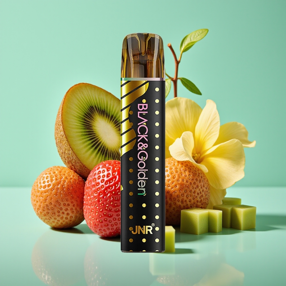 JNR Black&Golden 800 Puffs, 550mAh, Braškė-Kivis