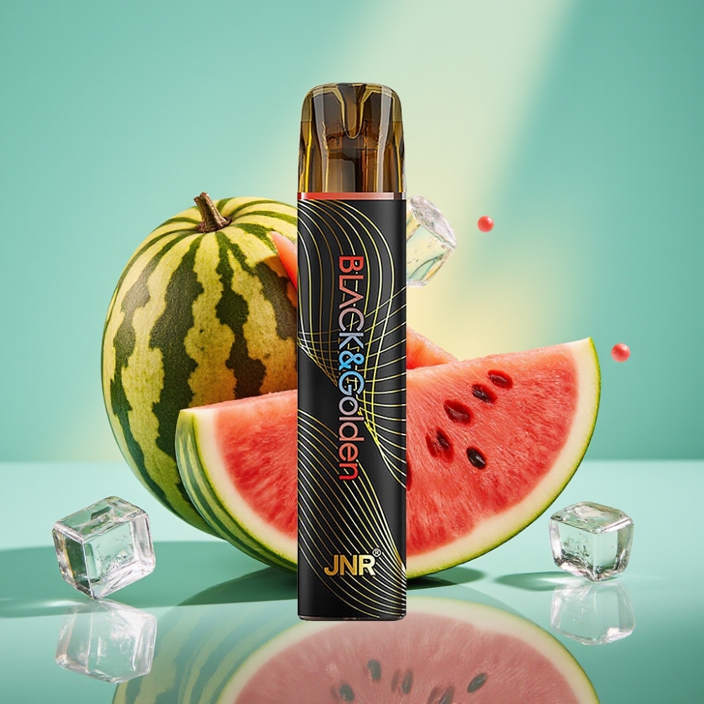JNR Black&Golden 800 Puffs Disposable Vape 550mAh 2ml Arbūzas su Mėtų