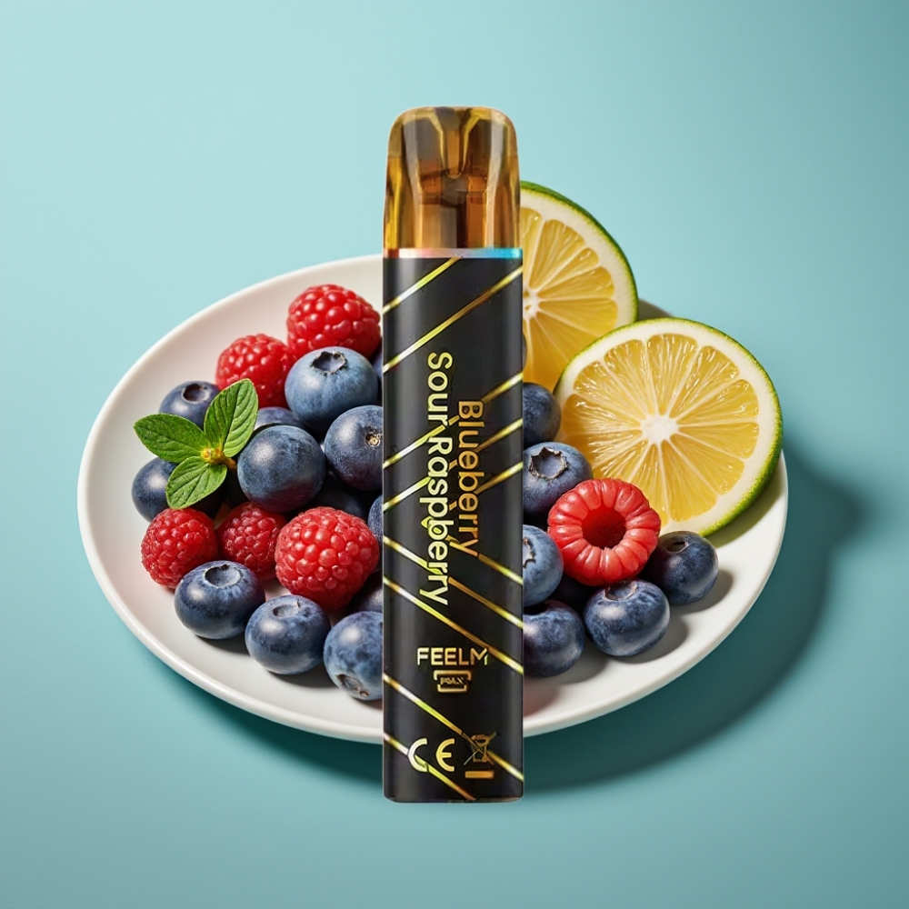 JNR Black&Golden 800 Puffs Disposable Vape 550mAh Mėlynių ir Rūgščiųjų Aviečių