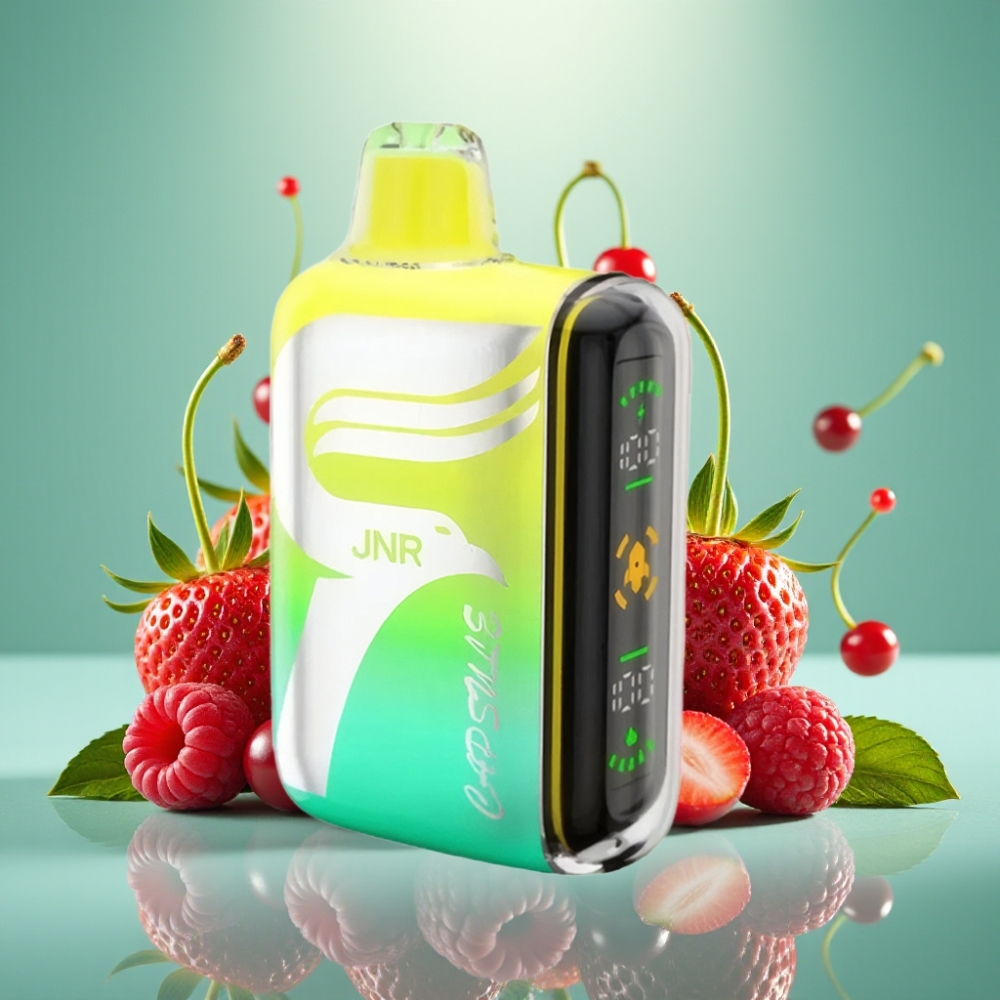 JNR Capsule 15000 Puffs, 850mAh, žemuogė avietė vyšnia
