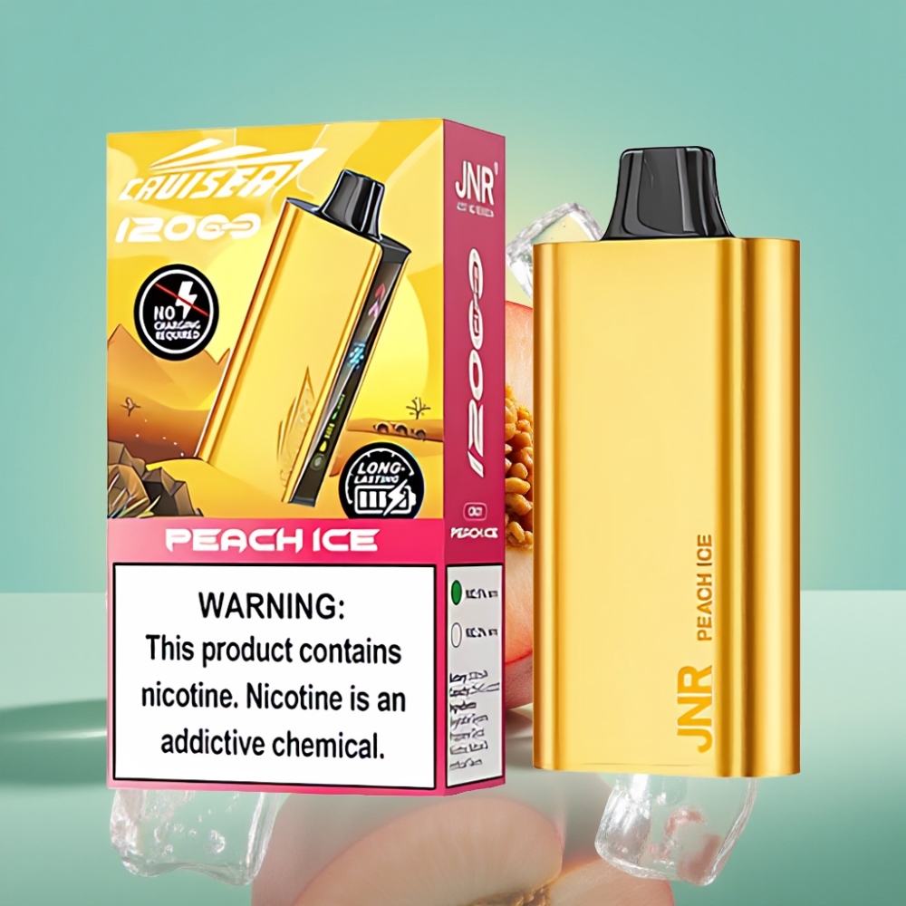 JNR Cruiser 12000 Puffs No-Charge Disposable Vape Persikų Ledas