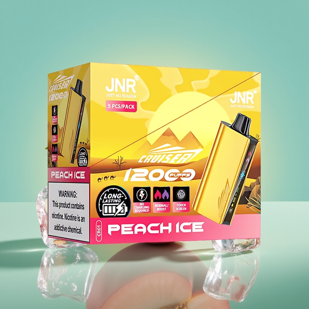 JNR Cruiser 12000 Puffs No-Charge Disposable Vape Persikų Ledas