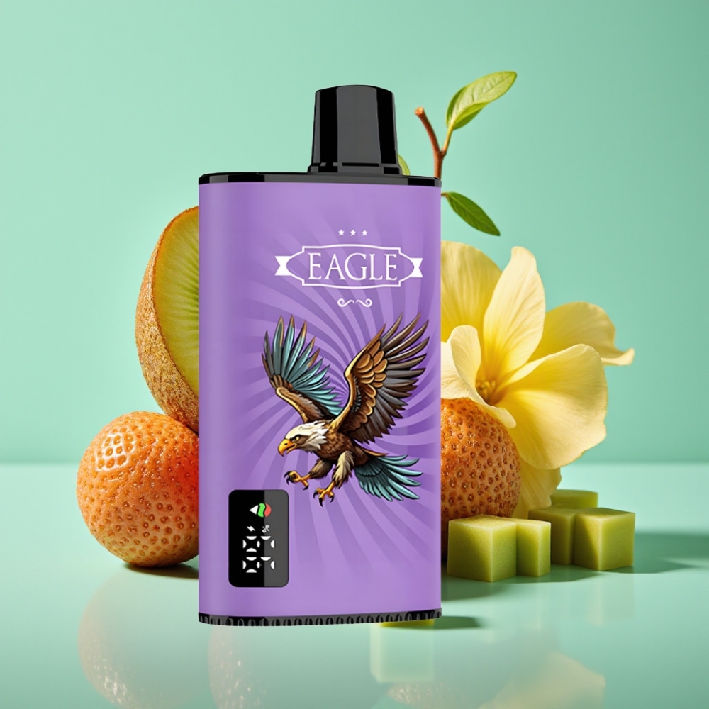 JNR EAGLE Smart 23000 Puffs Disposable Vape Braškė-Kivis su Skaitmeniniu Ekranu ir 25ml e-Skysčio