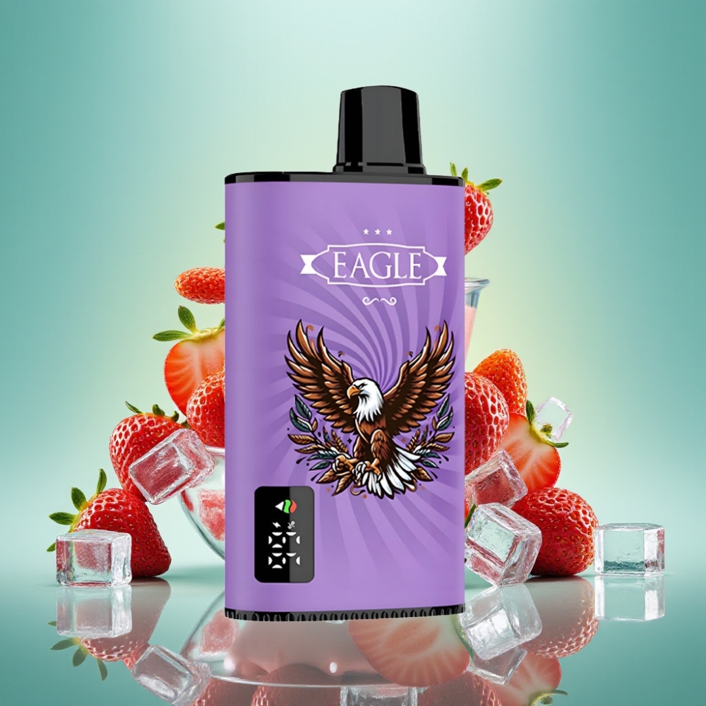 JNR EAGLE Smart 23000 Puffs Disposable Vape Braškės Ledas, Digital Screen, 1.0ohm Mesh Coil