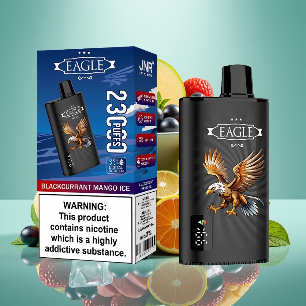 JNR EAGLE Smart 23000 Puffs Disposable Vape Juodųjų serbentų mango ledas, 25ml, 750mAh