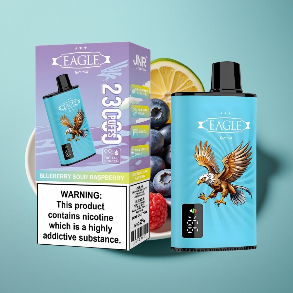 JNR EAGLE Smart 23000 Puffs Disposable Vape Mėlynųjų aviečių ir raugintų aviečių skonis, 25ml, Tipas-C