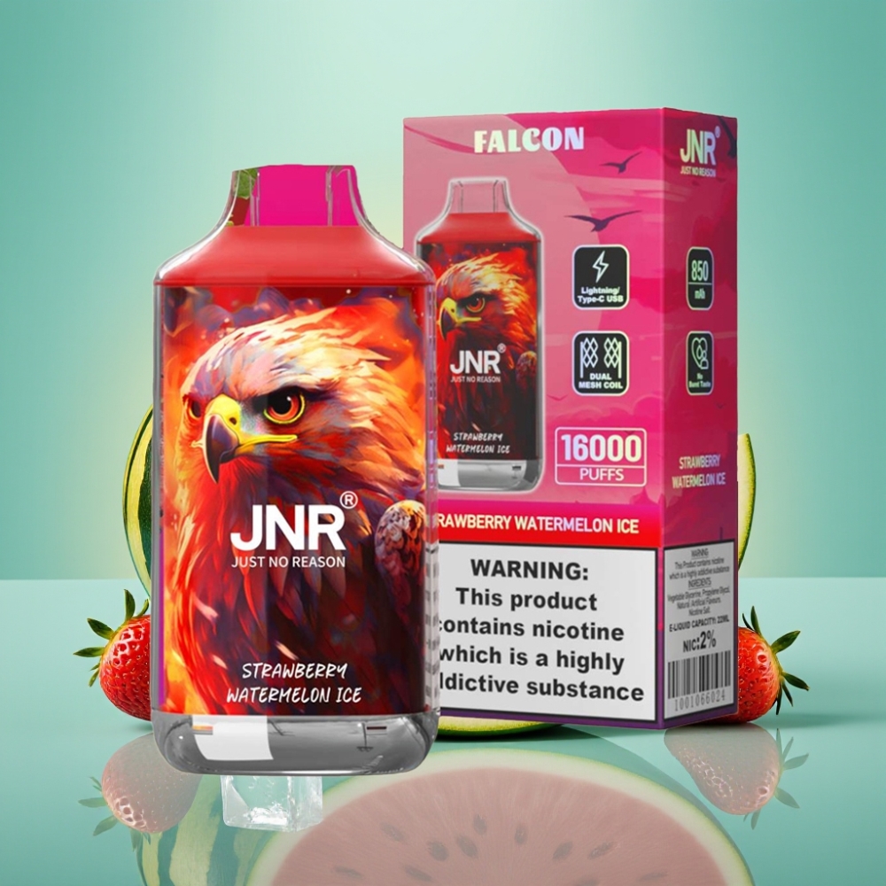 JNR Falcon 16000 Puffs, 850 mAh, 22ml, Braškė Arbūzas Ledas