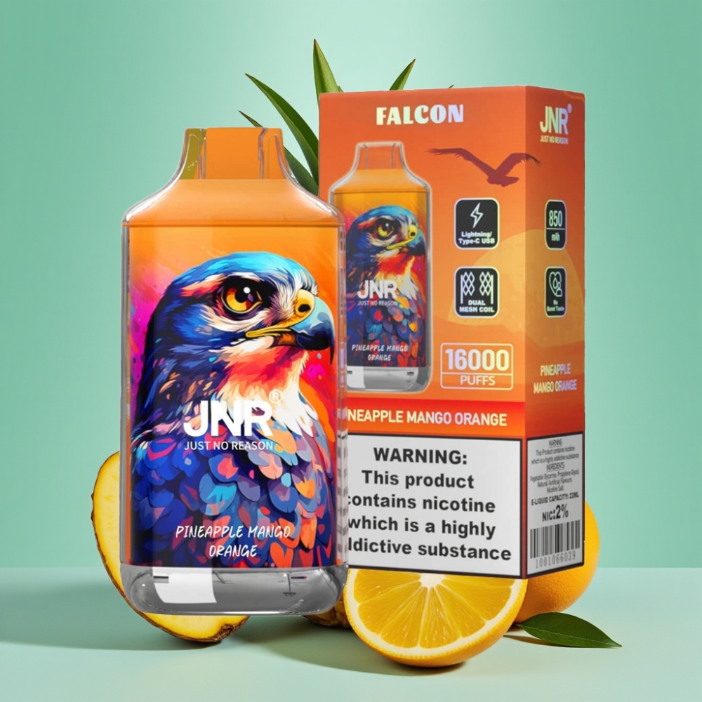JNR Falcon 16000 Puffs 850mAh 22ml Ananasas Mango Apelsinas