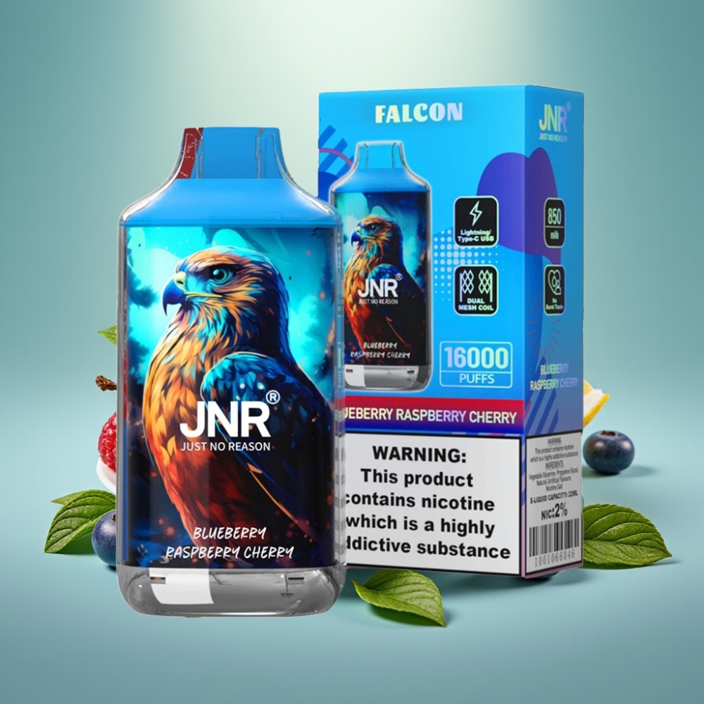 JNR Falcon 16000 Puffs 850mAh 22ml Mėlynųjų aviečių vyšnių