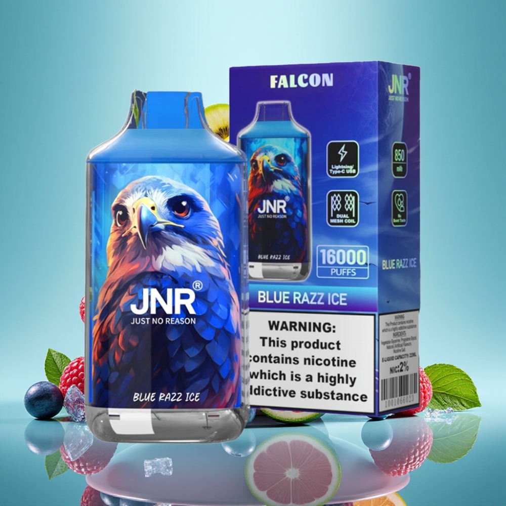 JNR Falcon 16000 Puffs 850mAh Mėlynasis Avietų Ledas