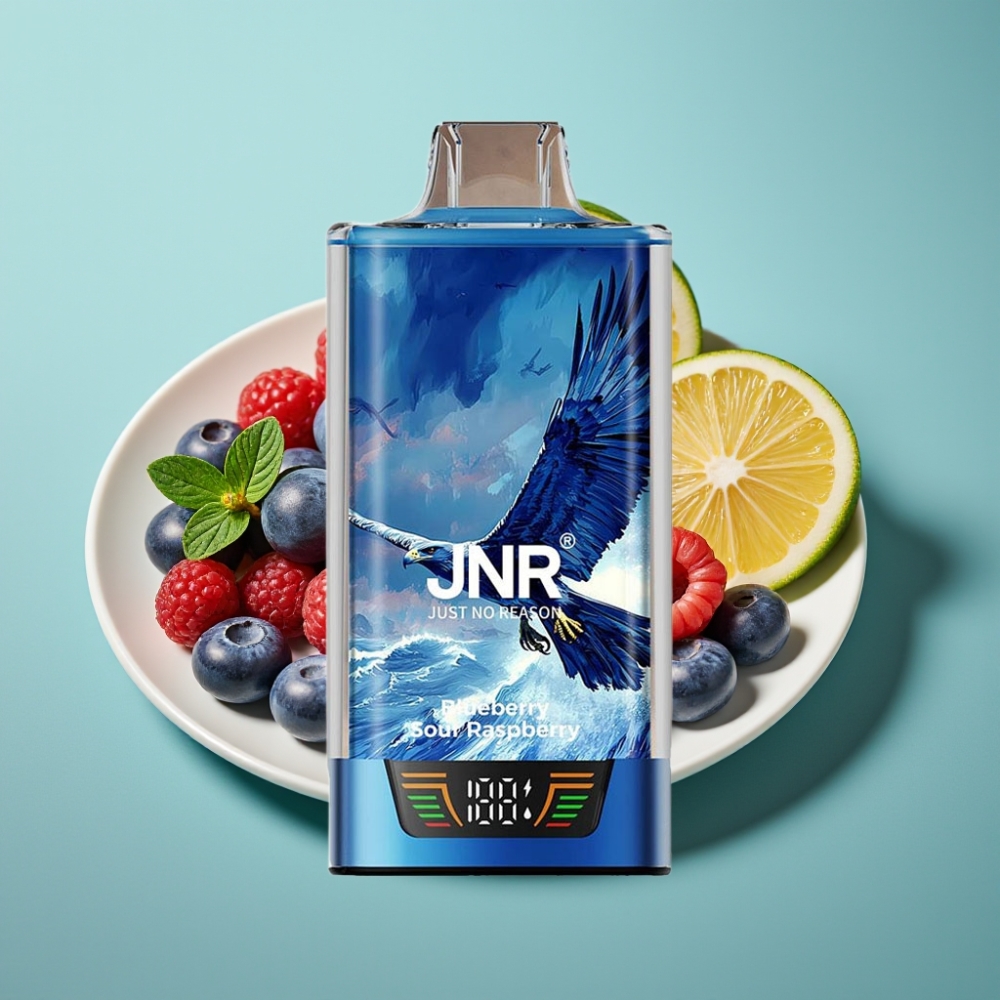JNR Falcon Pro 28000 Disposable Vape Mėlynių ir Rūgščių Aviečių 30ml 5%