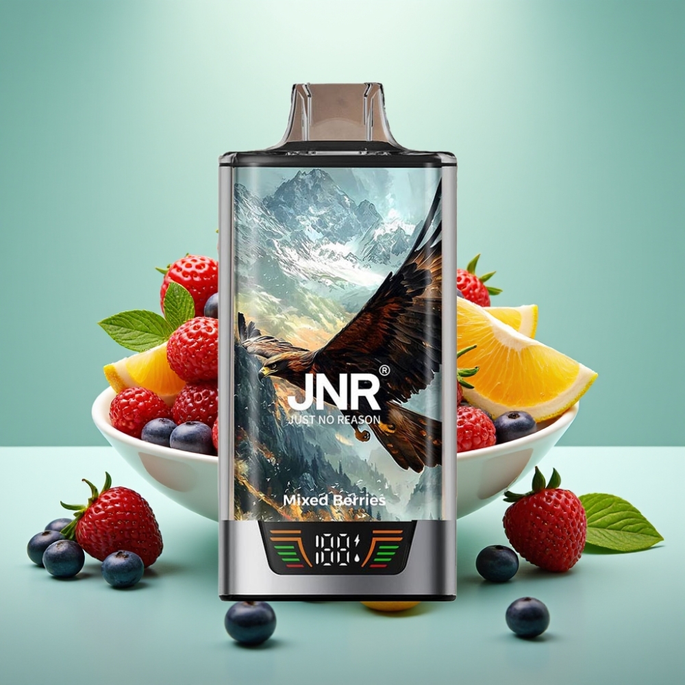 JNR Falcon Pro 28000 išmetamas garintuvas su Mišria Uoga, 30ml, USB Type-C