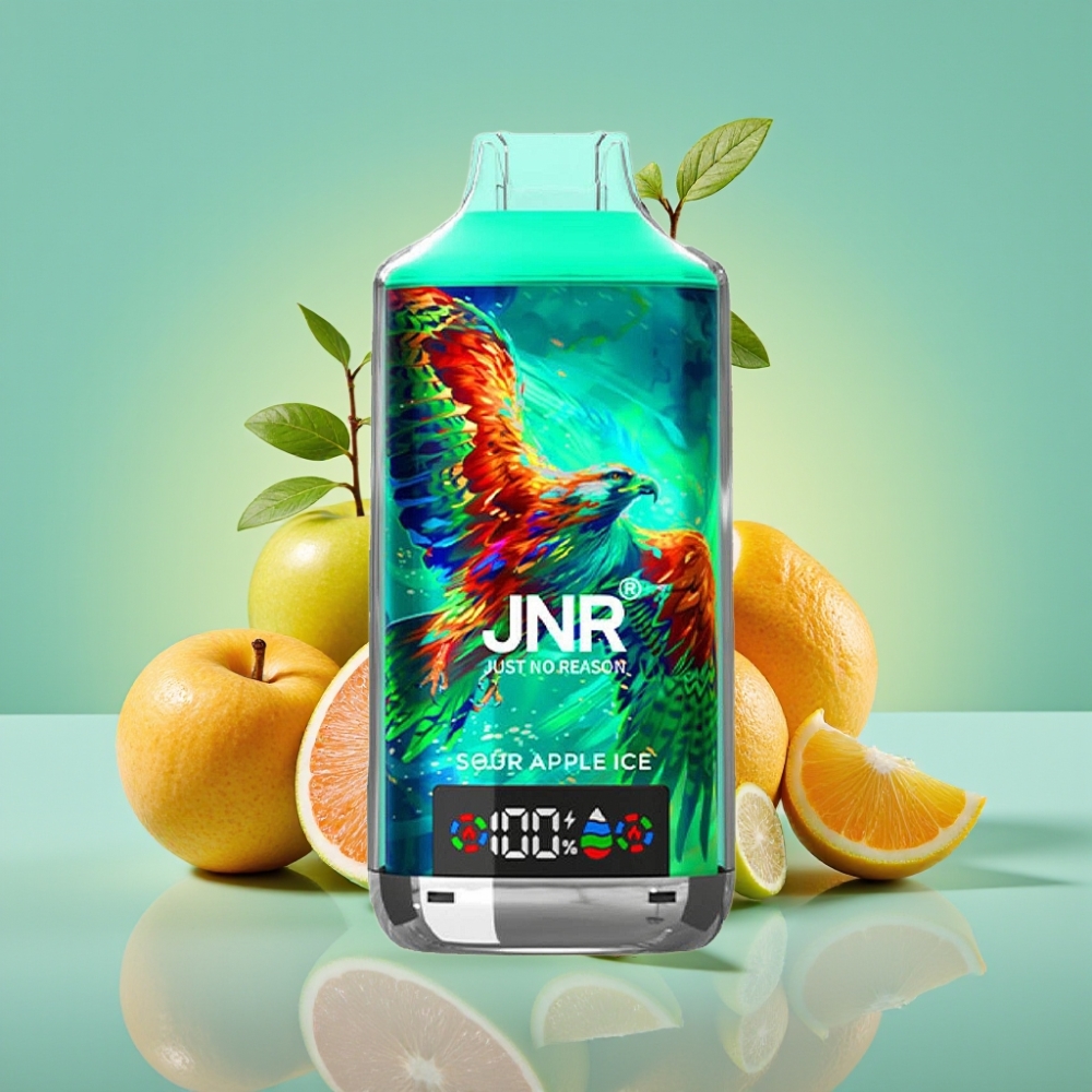 JNR Falcon X 18000 Puffs, 750mAh, Rūgštus Obuolys Su Mėtų Skoniu