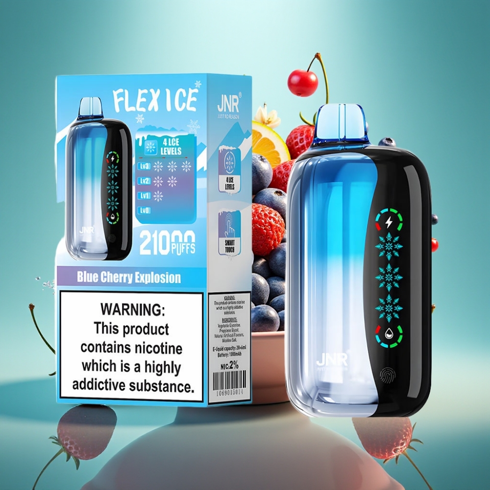 JNR Flex Ice 21000 Puffs 26ml 1.2Ω Mėlyni Vyšnių Sprogimai