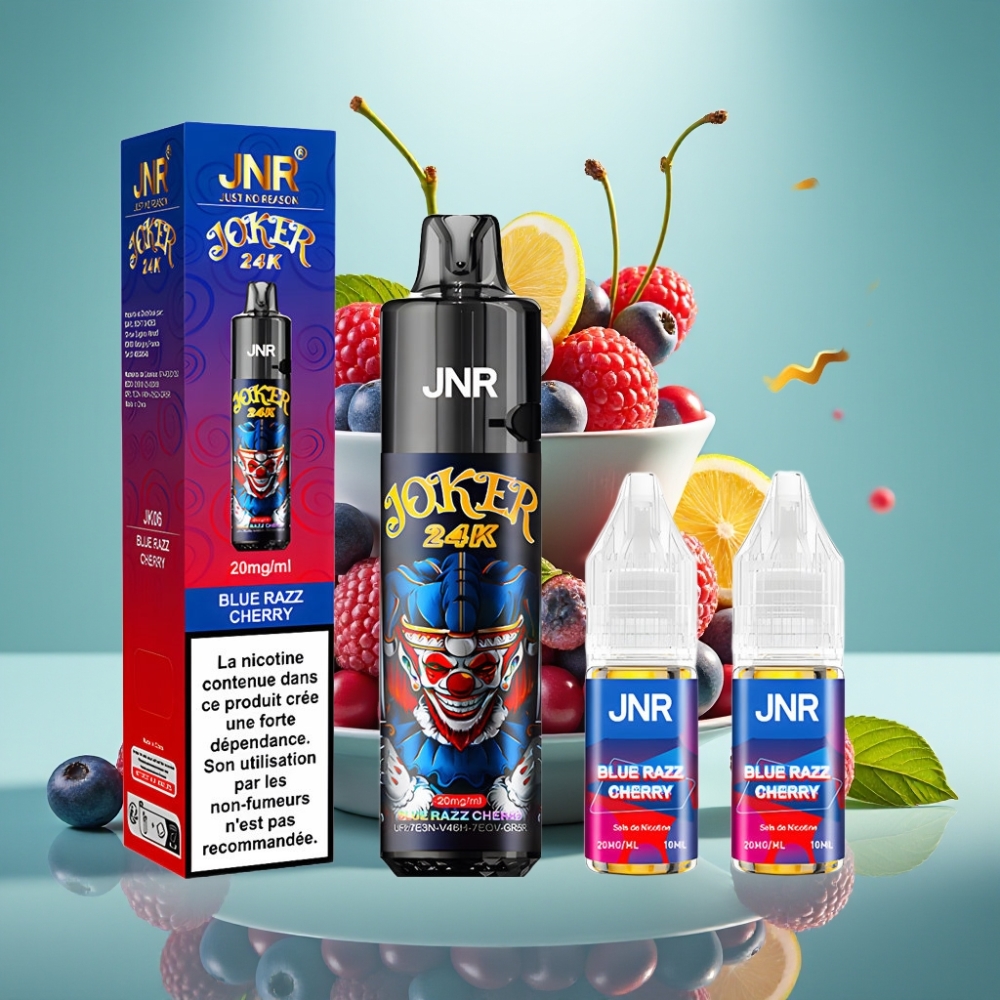 JNR Joker 24000 Puffs, 2+10ml, Mėlynųjų Serbentų Vyšnių