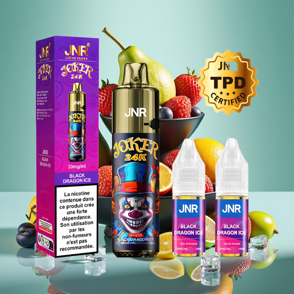 JNR Joker 24K Puffs 2+10ml Perpildomas Juodasis Drakonas