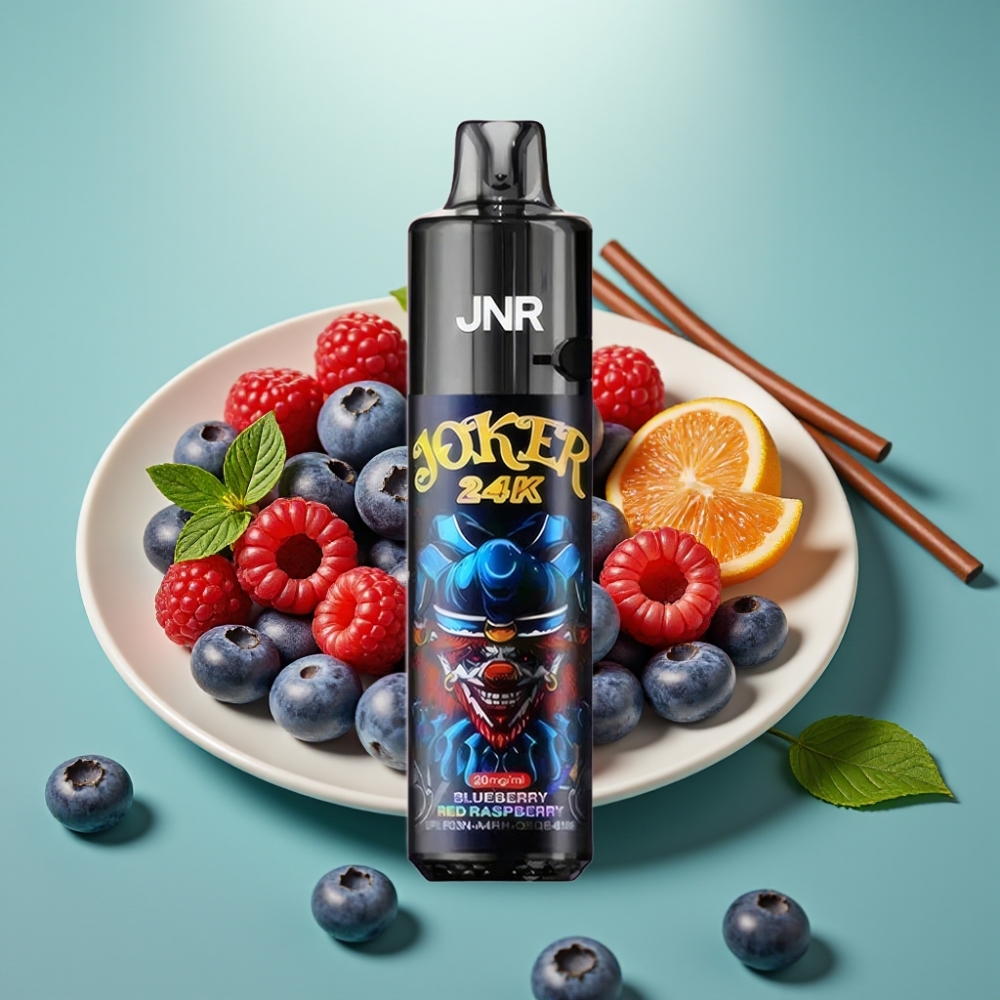 JNR Joker 24K Puffs 2+10ml Perpildomas Mėlynųjų Aviečių Raudonųjų Aviečių Skonis