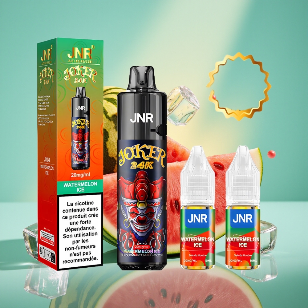 JNR Joker 24K Puffs Disposable Vape Arbūzas su Mėtų Aromatu, 2+10ml, 800mAh