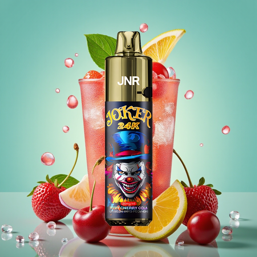 JNR Joker 24K Puffs Šarmi Vyšnių Kolos + 2×10ml įpylimo šonas + 800mAh