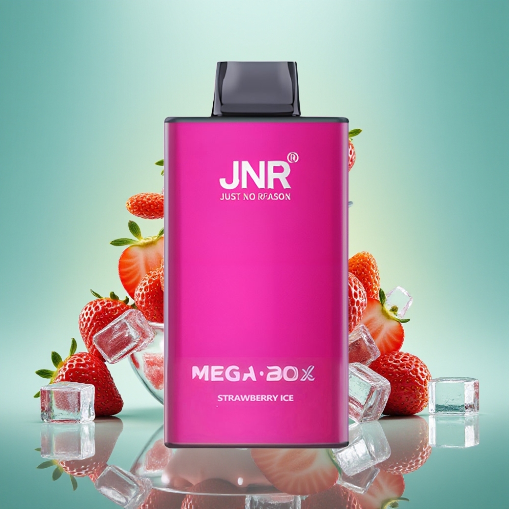 JNR Mega Box 25000 Pūkšt. Disposable Vape Braškės Ledas, 30ml, 850mAh