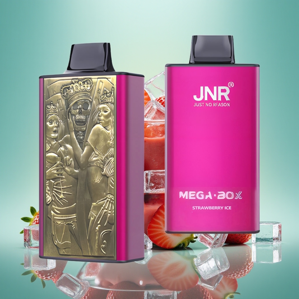 JNR Mega Box 25000 Pūkšt. Disposable Vape Braškės Ledas, 30ml, 850mAh
